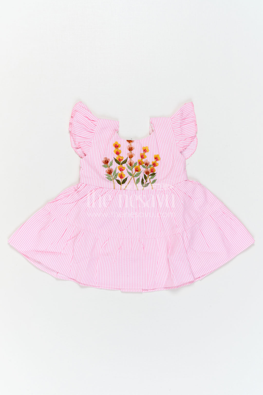 The Nesavu Baby Cotton Frocks Baby Girl Frock for Summer Wear and Everyday Comfort Nesavu Nesavu Baby Girl Sheer Cotton Frock For Summer Wear With Embroidery And Tiered Flare Everyday Dress