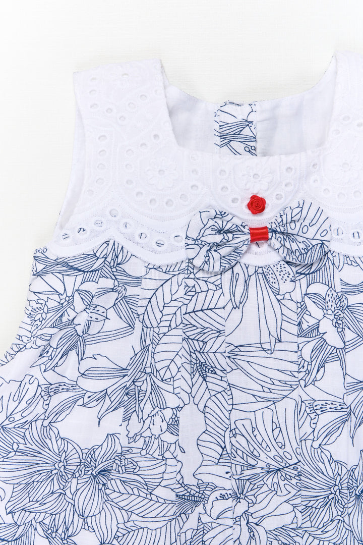 The Nesavu Baby Cotton Frocks Baby Girl Frock Set with Hakoba Yoke for Casual Summer Outings Nesavu Nesavu baby girl cotton frock set with hakoba yoke and bloomers for summer casual wear