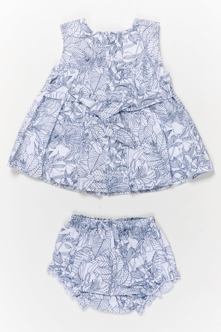 The Nesavu Baby Cotton Frocks Baby Girl Frock Set with Hakoba Yoke for Casual Summer Outings Nesavu Nesavu baby girl cotton frock set with hakoba yoke and bloomers for summer casual wear