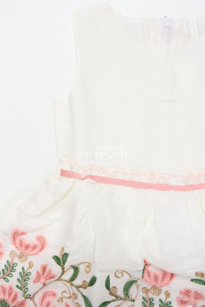 The Nesavu Girls Fancy Frock Baby Girl Frock with Jacket for Birthday and Festive Occasions Nesavu Nesavu baby girl frock layered jacket look birthday festive celebrations