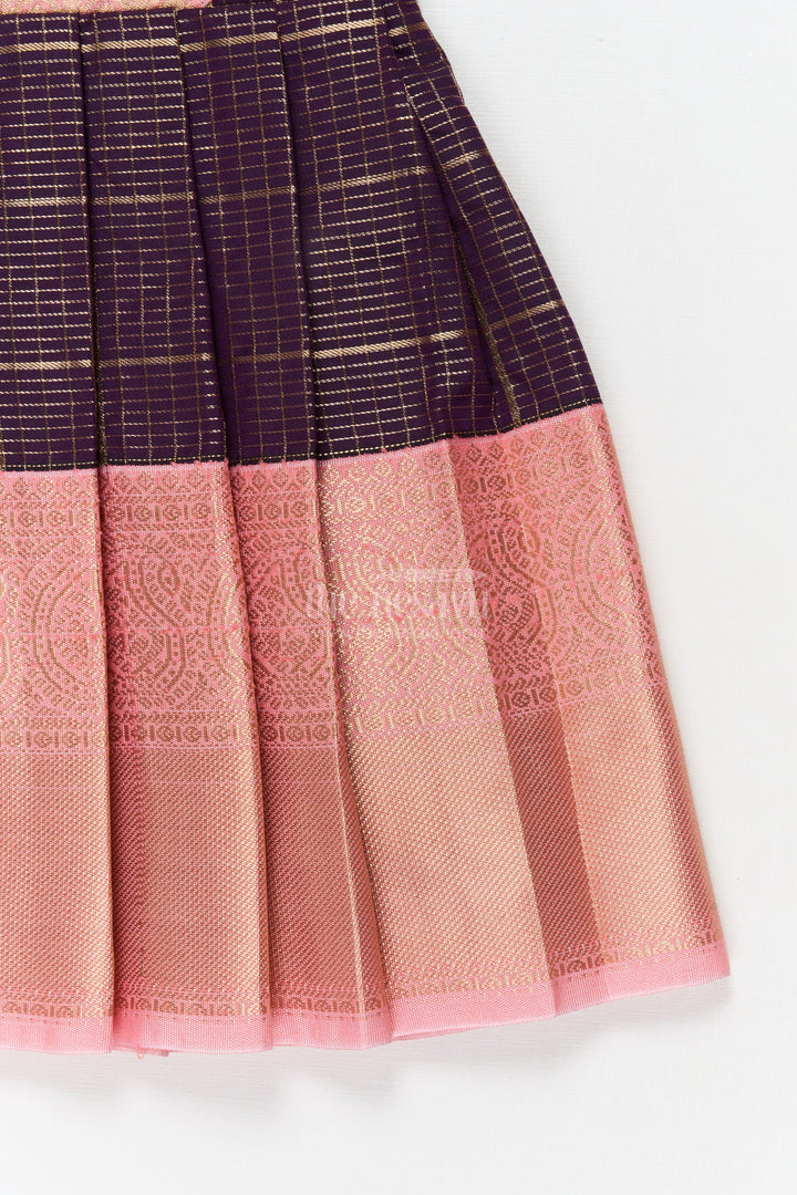 The Nesavu Girls Kanchi Silk Frock Baby Girl Kanchi Silk Frock for Cultural Celebrations and Naming Day Events Nesavu Nesavu baby girl Kanchi silk frock for naming ceremonies, festivals, and cultural functions