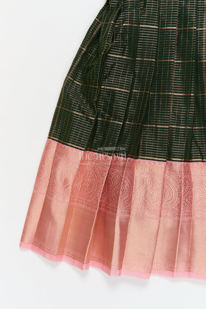 The Nesavu Girls Kanchi Silk Frock Baby Girl Kanchi Silk Frock for Naming Ceremonies and Festive Gatherings Nesavu Nesavu baby girl Kanchi silk frock for naming ceremonies, poojas, and festive occasions