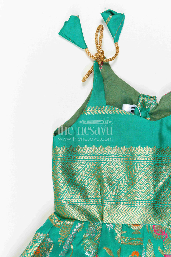 The Nesavu Girls Kanchi Silk Frock Baby Girl Kanchi Silk Frock for Weddings and Festive Occasions Nesavu Nesavu Baby Girl Kanchi Silk Frock With Big Border Design For Weddings And Festive Celebrations