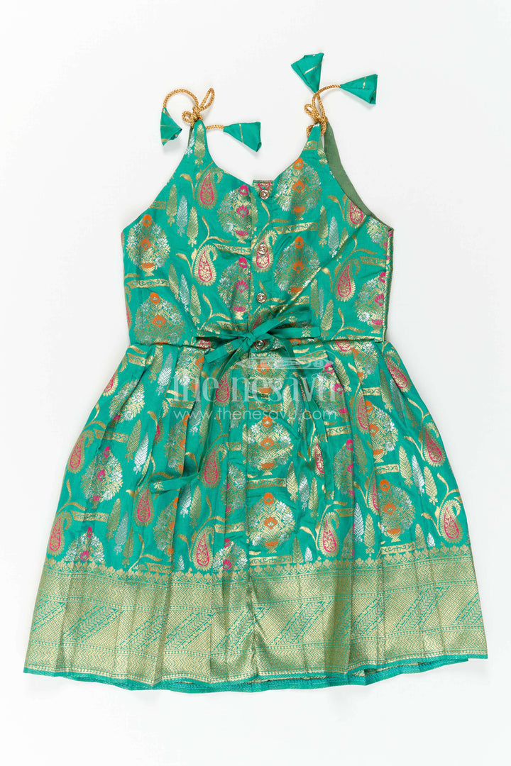 The Nesavu Girls Kanchi Silk Frock Baby Girl Kanchi Silk Frock for Weddings and Festive Occasions Nesavu Nesavu Baby Girl Kanchi Silk Frock With Big Border Design For Weddings And Festive Celebrations