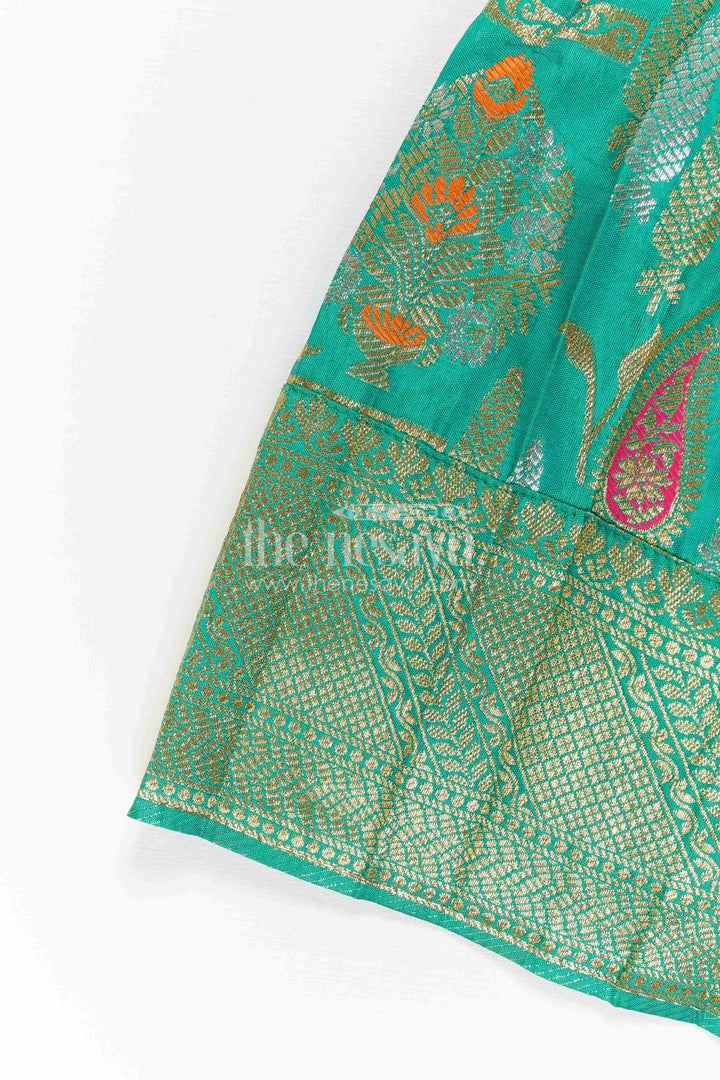 The Nesavu Girls Kanchi Silk Frock Baby Girl Kanchi Silk Frock for Weddings and Festive Occasions Nesavu Nesavu Baby Girl Kanchi Silk Frock With Big Border Design For Weddings And Festive Celebrations