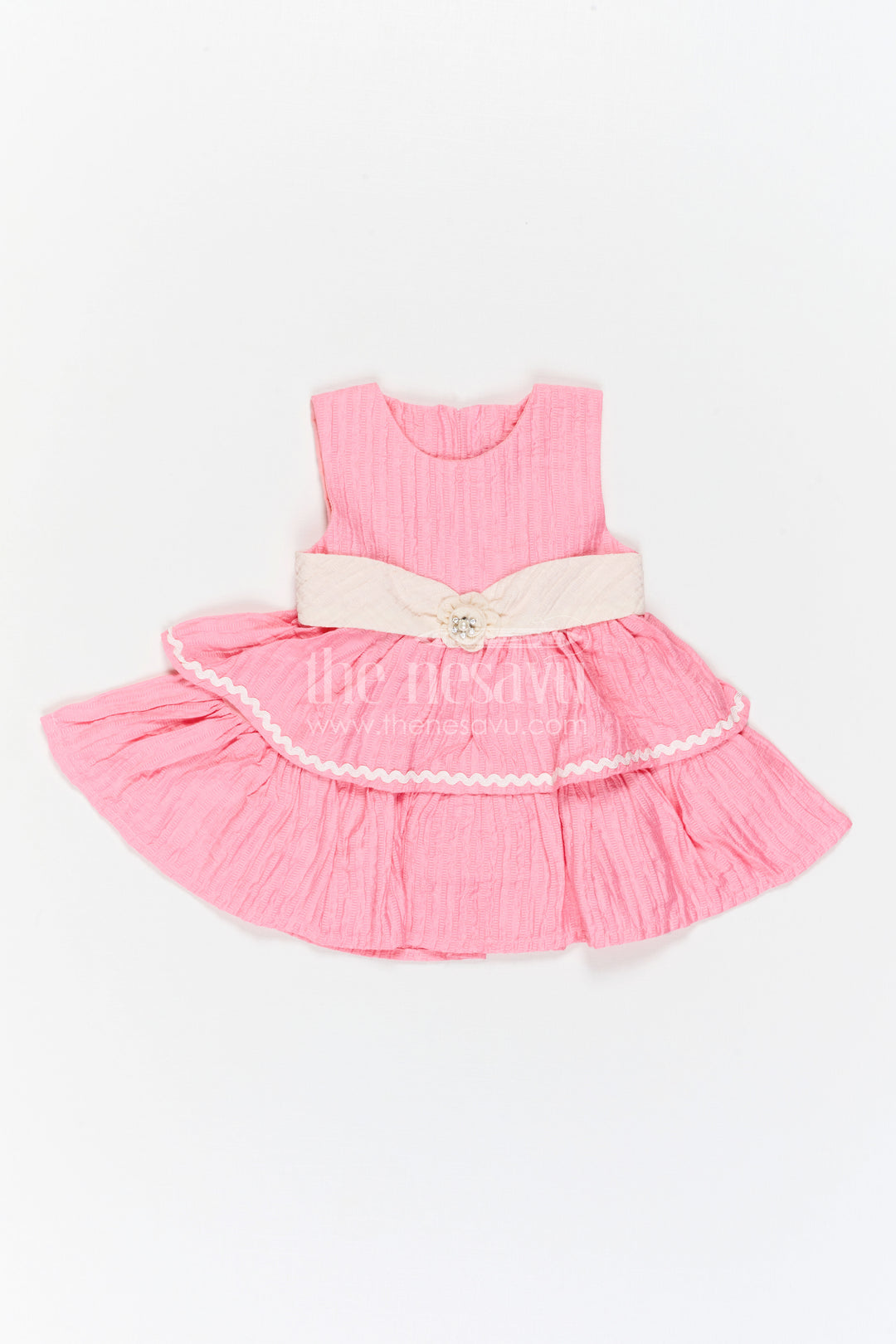 The Nesavu Baby Cotton Frocks Baby Girl Layered Frock for Birthdays and Cheerful Outings Nesavu Nesavu Baby Girl Layered Cotton Frock For Birthdays And Playful Family Celebrations