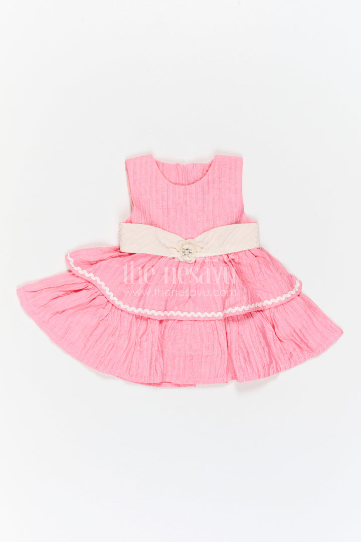 The Nesavu Baby Cotton Frocks Baby Girl Layered Frock for Birthdays and Cheerful Outings Nesavu Nesavu Baby Girl Layered Cotton Frock For Birthdays And Playful Family Celebrations