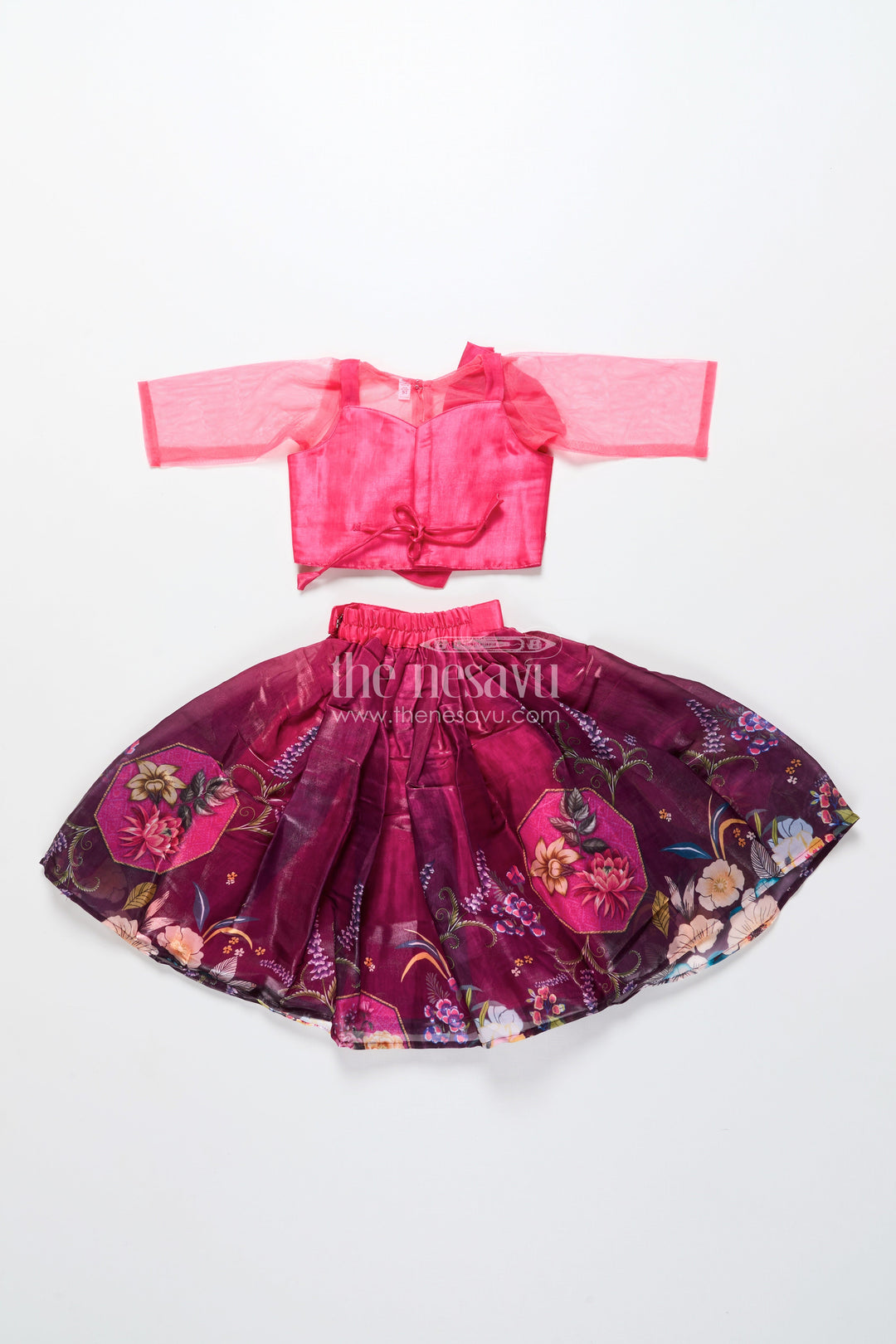 The Nesavu Girls Lehenga Choli Baby Girl Lehenga Choli for Birthday Parties and Family Weddings Nesavu Nesavu baby girl lehenga choli silk blend festive print birthdays weddings