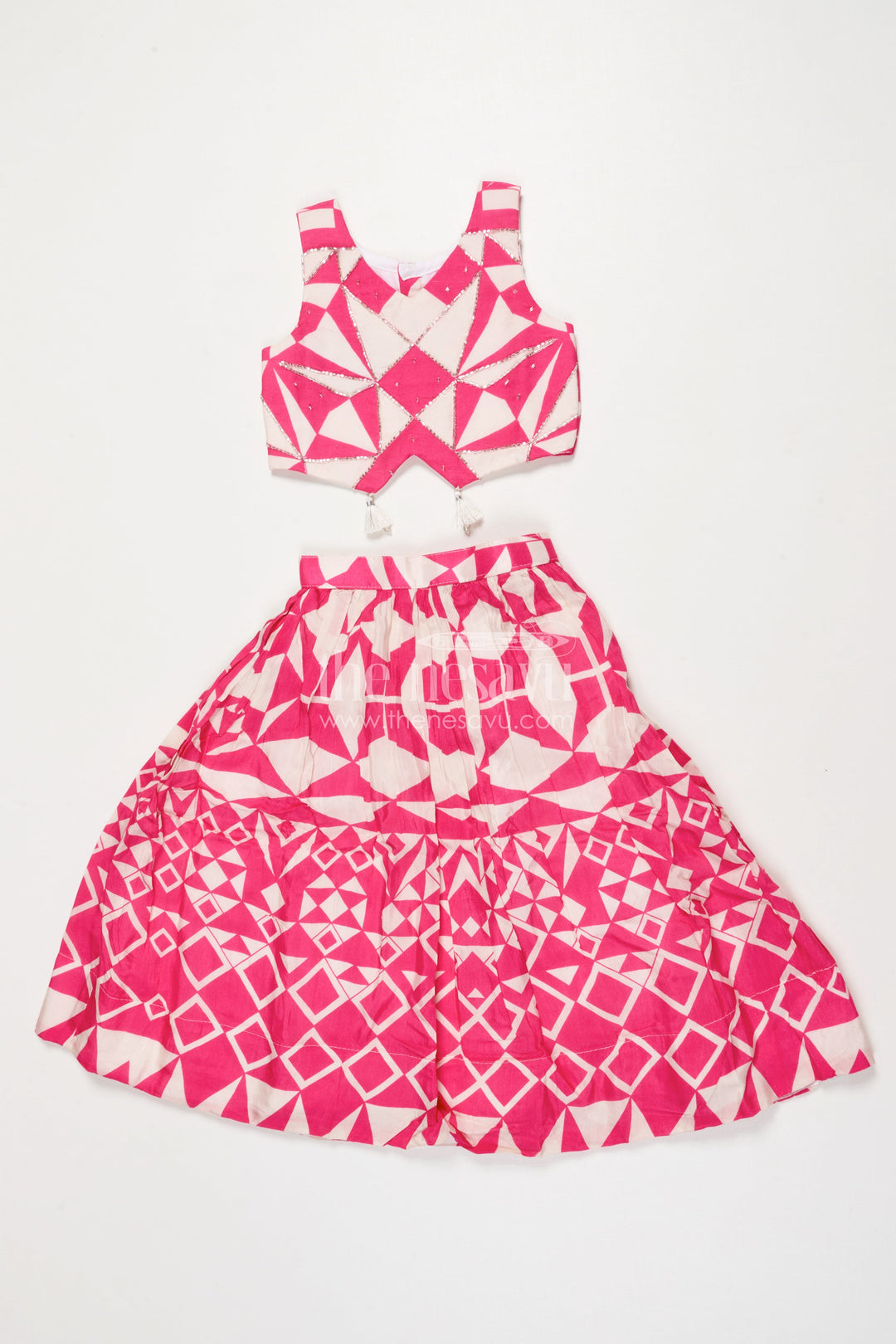 The Nesavu Girls Lehenga Choli Baby Girl Lehenga Choli for Festive Functions and Weddings Nesavu 18 (2Y) / Pink GL795A-18 Nesavu baby girl lehenga choli weddings festive occasions printed modal silk