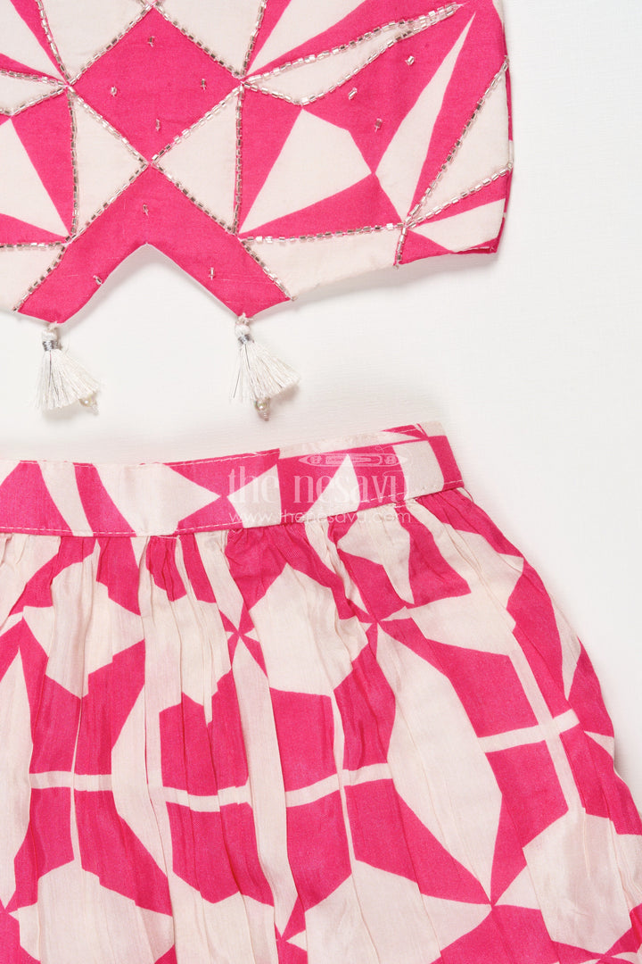 The Nesavu Girls Lehenga Choli Baby Girl Lehenga Choli for Festive Functions and Weddings Nesavu Nesavu baby girl lehenga choli weddings festive occasions printed modal silk