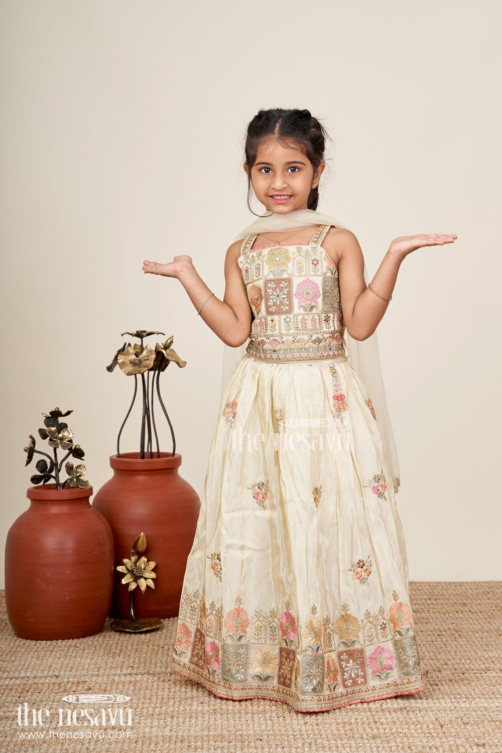 The Nesavu Girls Lehenga Choli Baby Girl Lehenga Choli for Naming Ceremony and Traditional Functions Nesavu Nesavu baby girl lehenga choli viscose silk embroidery naming ceremonies traditional events