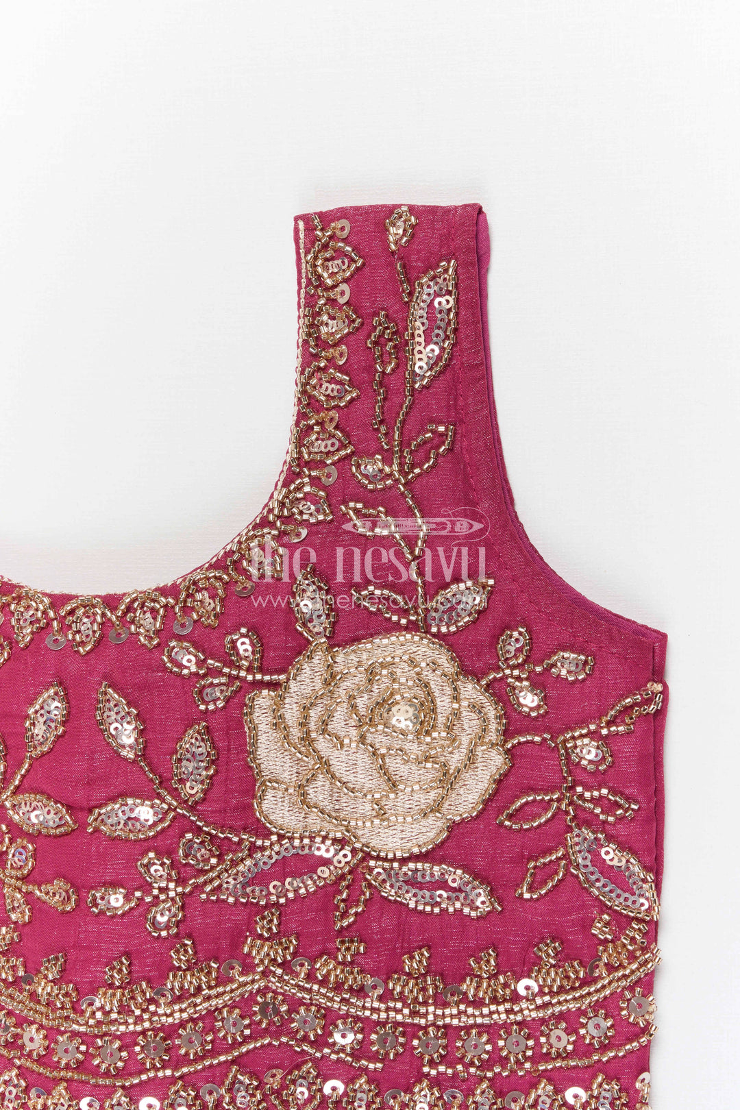 The Nesavu Girls Lehenga Choli Baby Girl Lehenga Choli for Weddings and Festive Occasions Nesavu Nesavu Baby Girl Lehenga Choli With Crushed Georgette And Designer Yoke For Weddings And Festive Wear