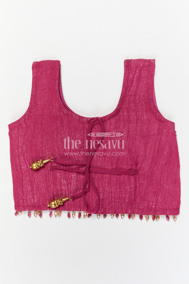 The Nesavu Girls Lehenga Choli Baby Girl Lehenga Choli for Weddings and Festive Occasions Nesavu Nesavu Baby Girl Lehenga Choli With Crushed Georgette And Designer Yoke For Weddings And Festive Wear