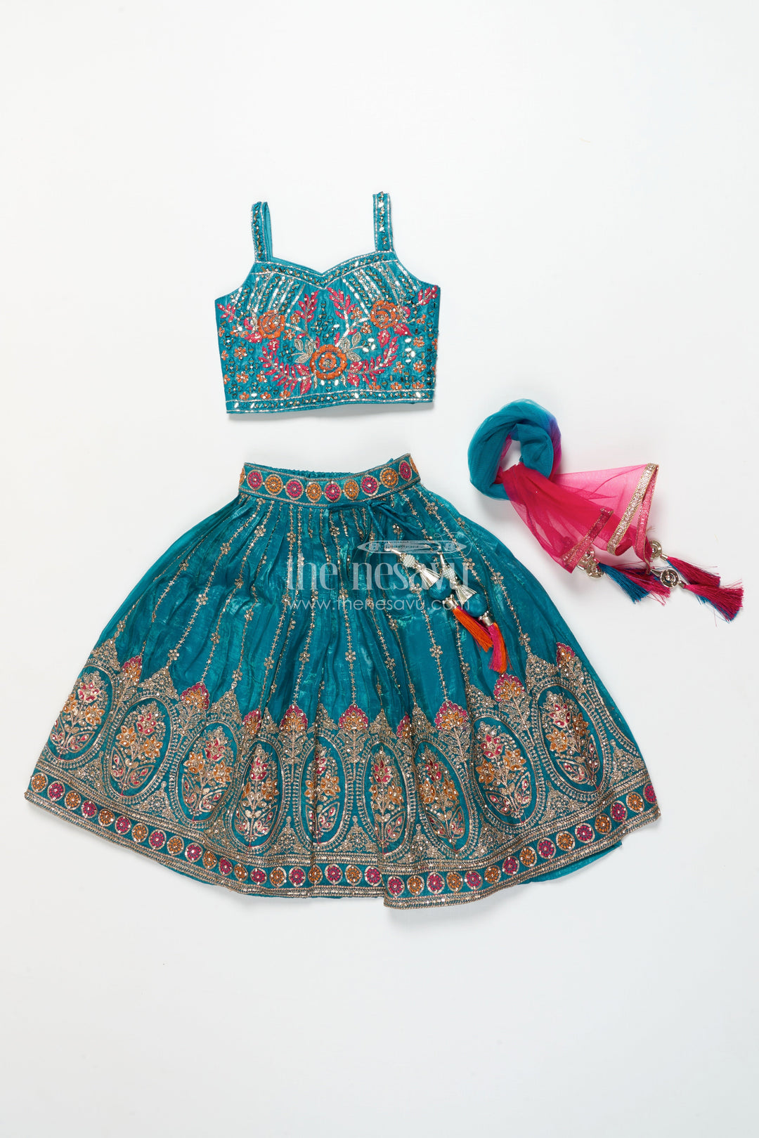 The Nesavu Girls Lehenga Choli Baby Girl Lehenga Choli Set for Weddings and Festive Functions Nesavu Nesavu baby girl lehenga choli set viscose silk weddings grand festive occasions
