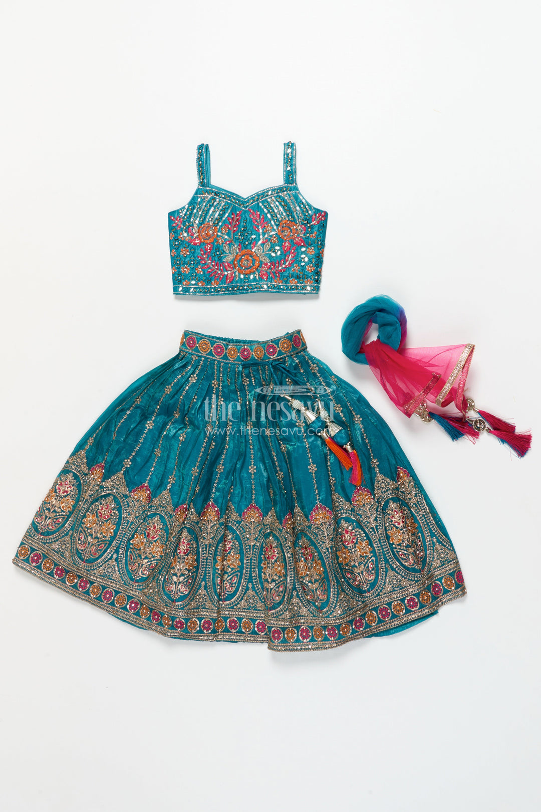 The Nesavu Girls Lehenga Choli Baby Girl Lehenga Choli Set for Weddings and Festive Functions Nesavu Nesavu baby girl lehenga choli set viscose silk weddings grand festive occasions