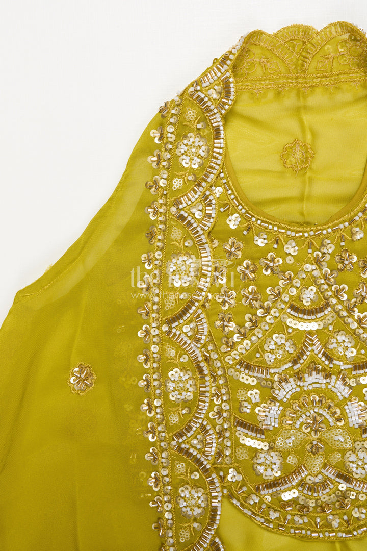 The Nesavu Girls Fancy Lehenga Baby Girl Lehenga for Festive Celebrations and Birthday Functions Nesavu Nesavu baby girl lehenga embellished yoke dupatta birthdays traditional functions