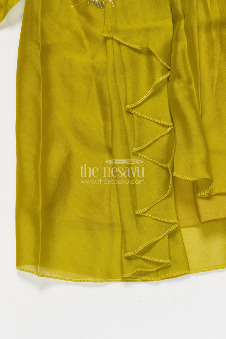 The Nesavu Girls Fancy Lehenga Baby Girl Lehenga for Festive Celebrations and Birthday Functions Nesavu Nesavu baby girl lehenga embellished yoke dupatta birthdays traditional functions