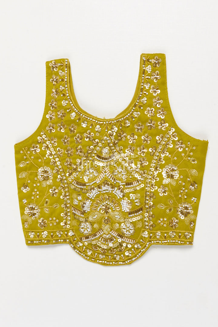 The Nesavu Girls Fancy Lehenga Baby Girl Lehenga for Festive Celebrations and Birthday Functions Nesavu Nesavu baby girl lehenga embellished yoke dupatta birthdays traditional functions