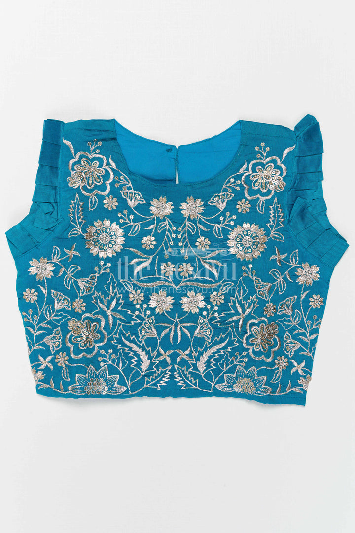 The Nesavu Girls Ethnic Lehenga Baby Girl Lehenga for Festive Celebrations and Family Gatherings Nesavu Nesavu Baby Girl Silk Cotton Lehenga With Embroidery For Festive Celebrations And Family Gatherings