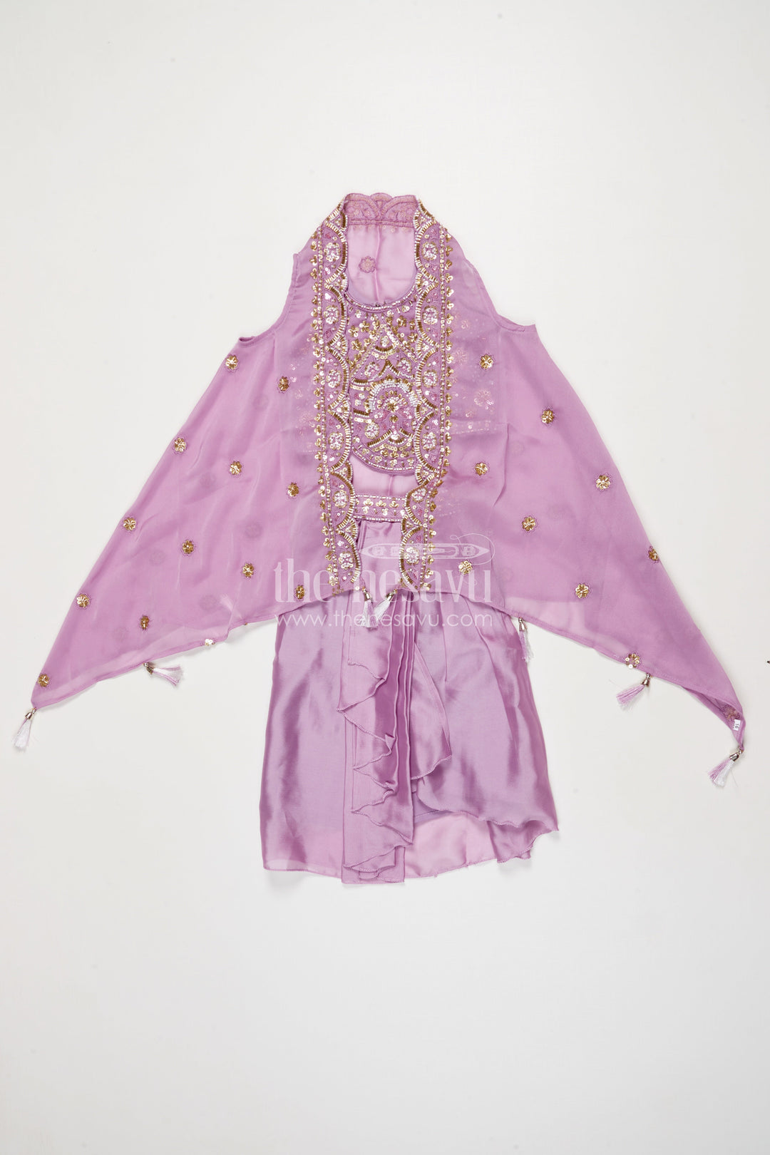 The Nesavu Girls Fancy Lehenga Baby Girl Lehenga for Weddings and First Birthday Celebrations Nesavu Nesavu baby girl lehenga georgette designer embroidery  ideal weddings birthdays