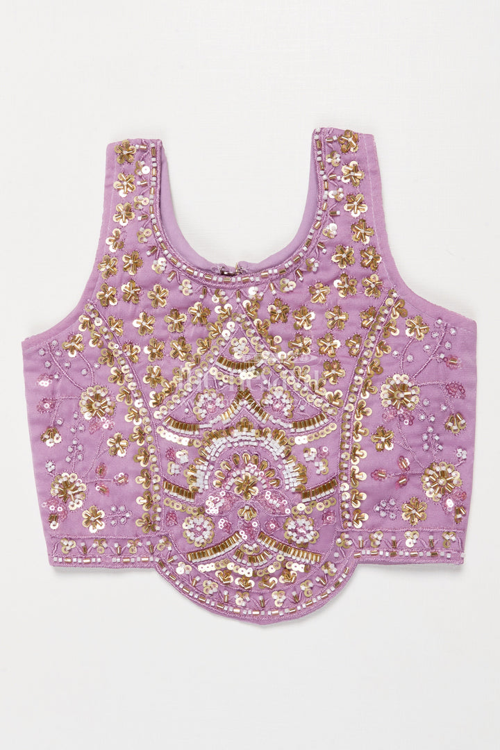 The Nesavu Girls Fancy Lehenga Baby Girl Lehenga for Weddings and First Birthday Celebrations Nesavu Nesavu baby girl lehenga georgette designer embroidery  ideal weddings birthdays