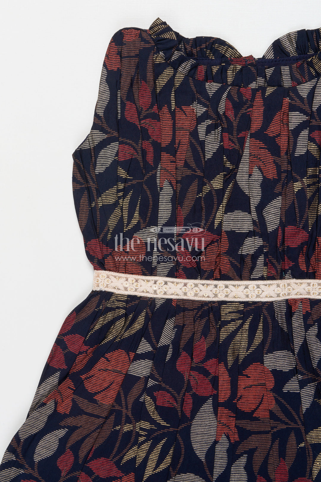 The Nesavu Girls Cotton Frock Baby Girl Modal Silk Frock for Ethnic Events and Festive Days Nesavu Nesavu modal silk baby girl frock with belt and ethnic digital print for festive occasions