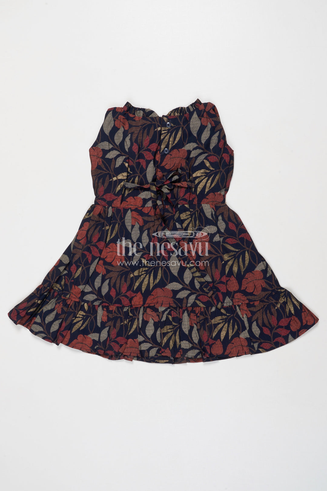 The Nesavu Girls Cotton Frock Baby Girl Modal Silk Frock for Ethnic Events and Festive Days Nesavu Nesavu modal silk baby girl frock with belt and ethnic digital print for festive occasions