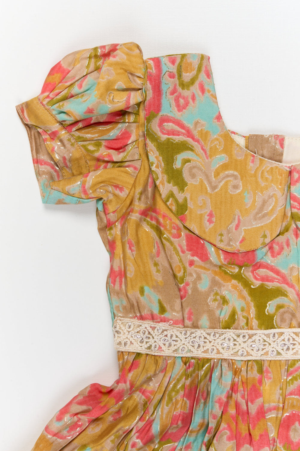 The Nesavu Girls Cotton Frock Baby Girl Modal Silk Frock with Artistic Print for Outings and Festive Occasions Nesavu Nesavu baby girl modal silk frock with tiered silhouette and artistic print for festive outings