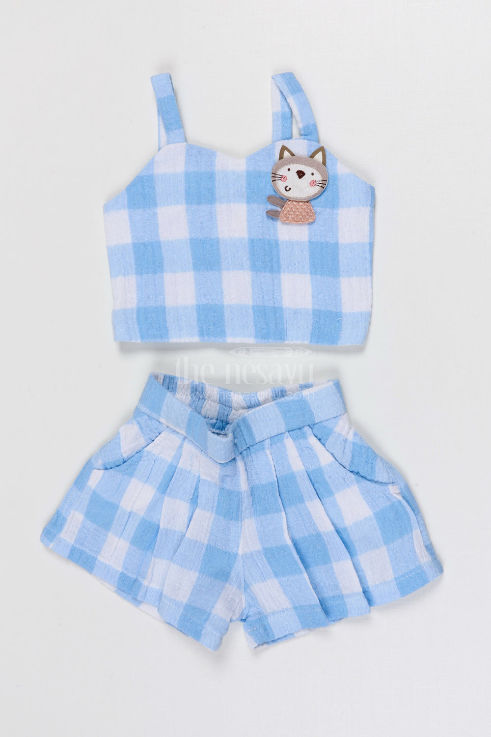 The Nesavu Baby Casual Sets Baby Girl Muslin Cotton Co Ord Set for Summer Outings Nesavu 14 (6M) / Black / Muslin Cotton BFJ950A-14 Nesavu Baby Girl Muslin Cotton Co Ord Set For Summer Outings Playdates And Casual Wear