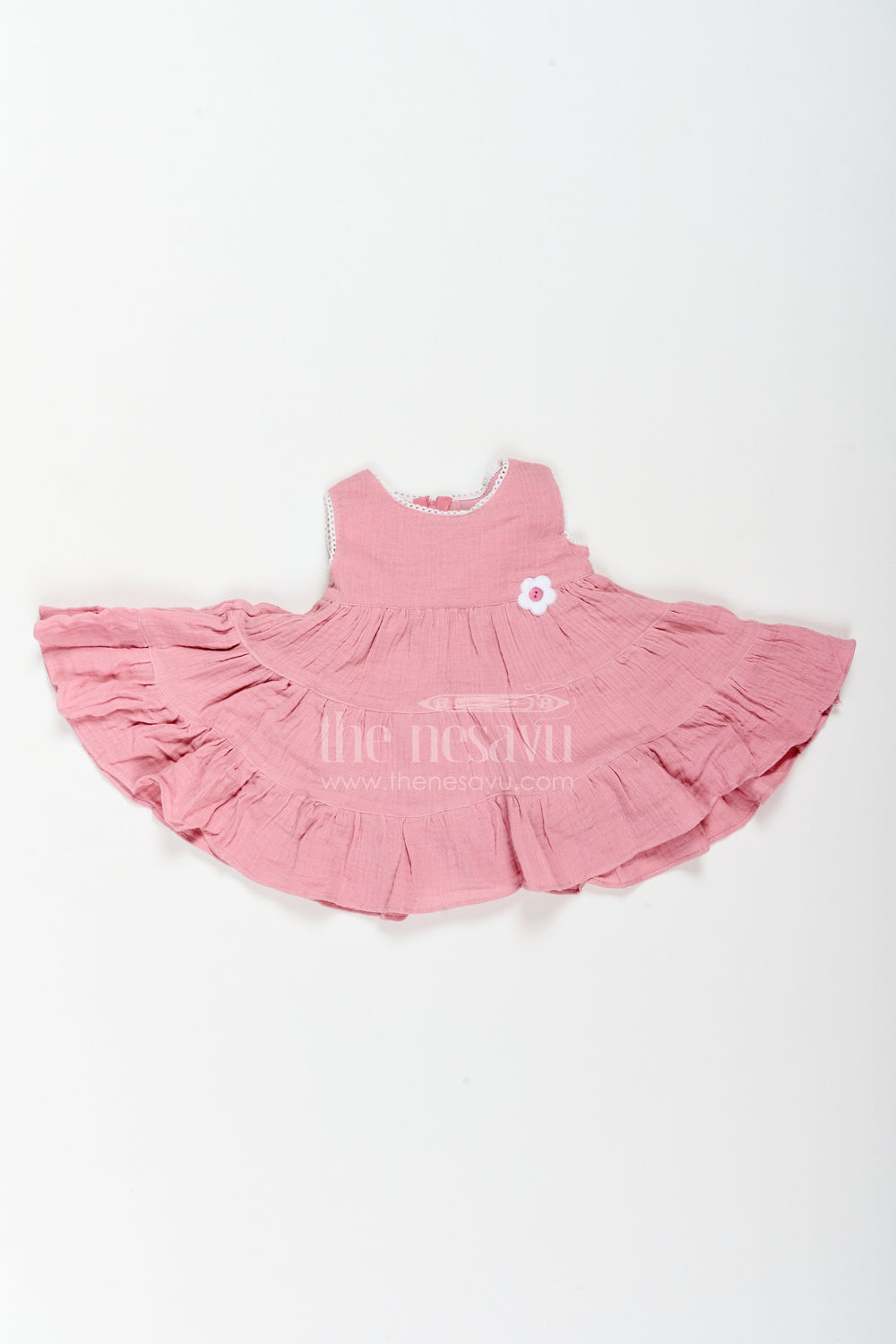 The Nesavu Baby Cotton Frocks Baby Girl Muslin Frock for Summer Outings Birthdays and Everyday Wear Nesavu 14 (6M) / Pink / Muslin BFJ1018A-14 Nesavu Baby Girl Muslin Frock For Summer Outings Birthdays Family Visits And Comfortable Everyday Wear