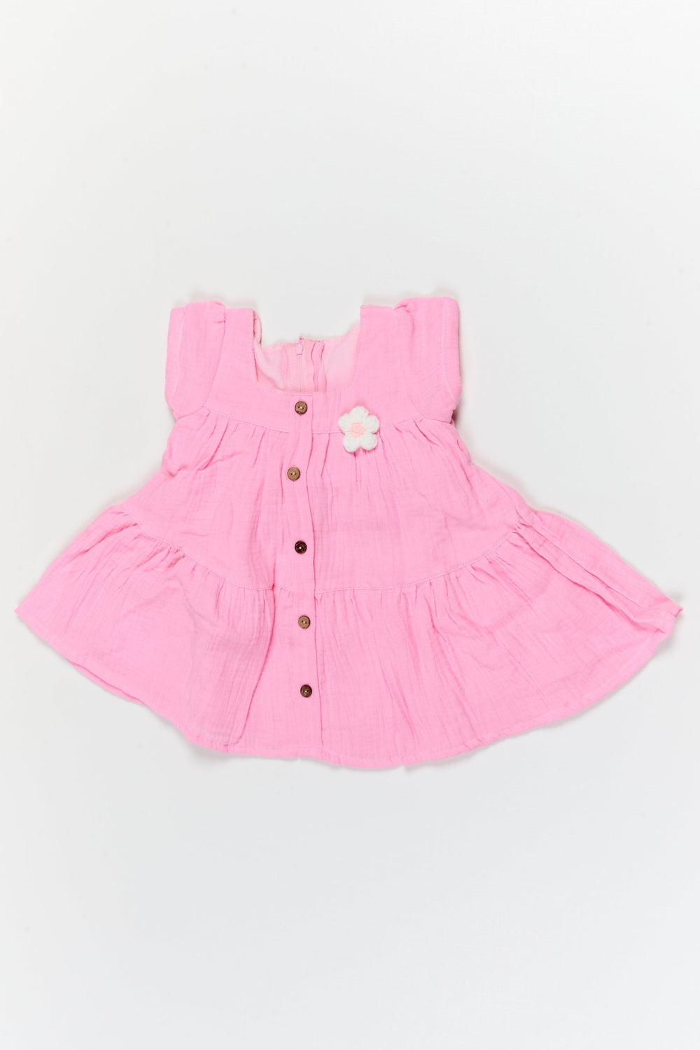 The Nesavu Baby Cotton Frocks Baby Girl Muslin Frock for Summer Playdates and Casual Outings Nesavu 14 (6M) / pink / Cotton BFJ925A-14 Nesavu baby girl muslin cotton frock for summer playdates and everyday comfort