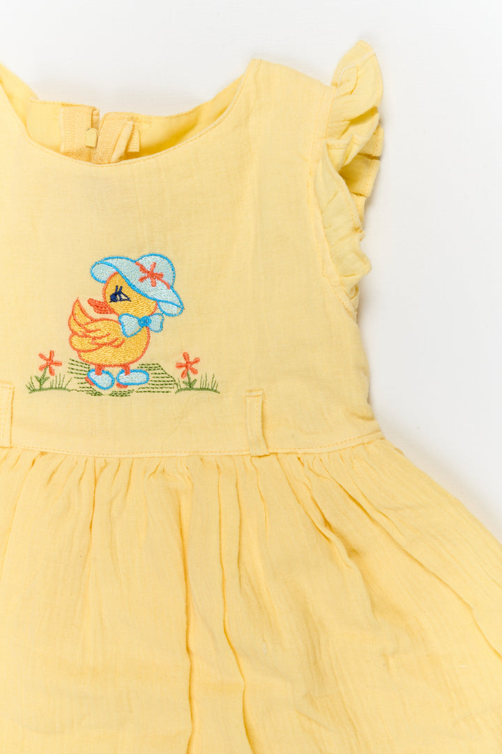 The Nesavu Girls Cotton Frock Baby Girl Muslin Frock with Embroidery for Everyday Cuteness and Gifting Nesavu Nesavu baby girl muslin cotton frock with embroidery and headband for playdates and casual wear