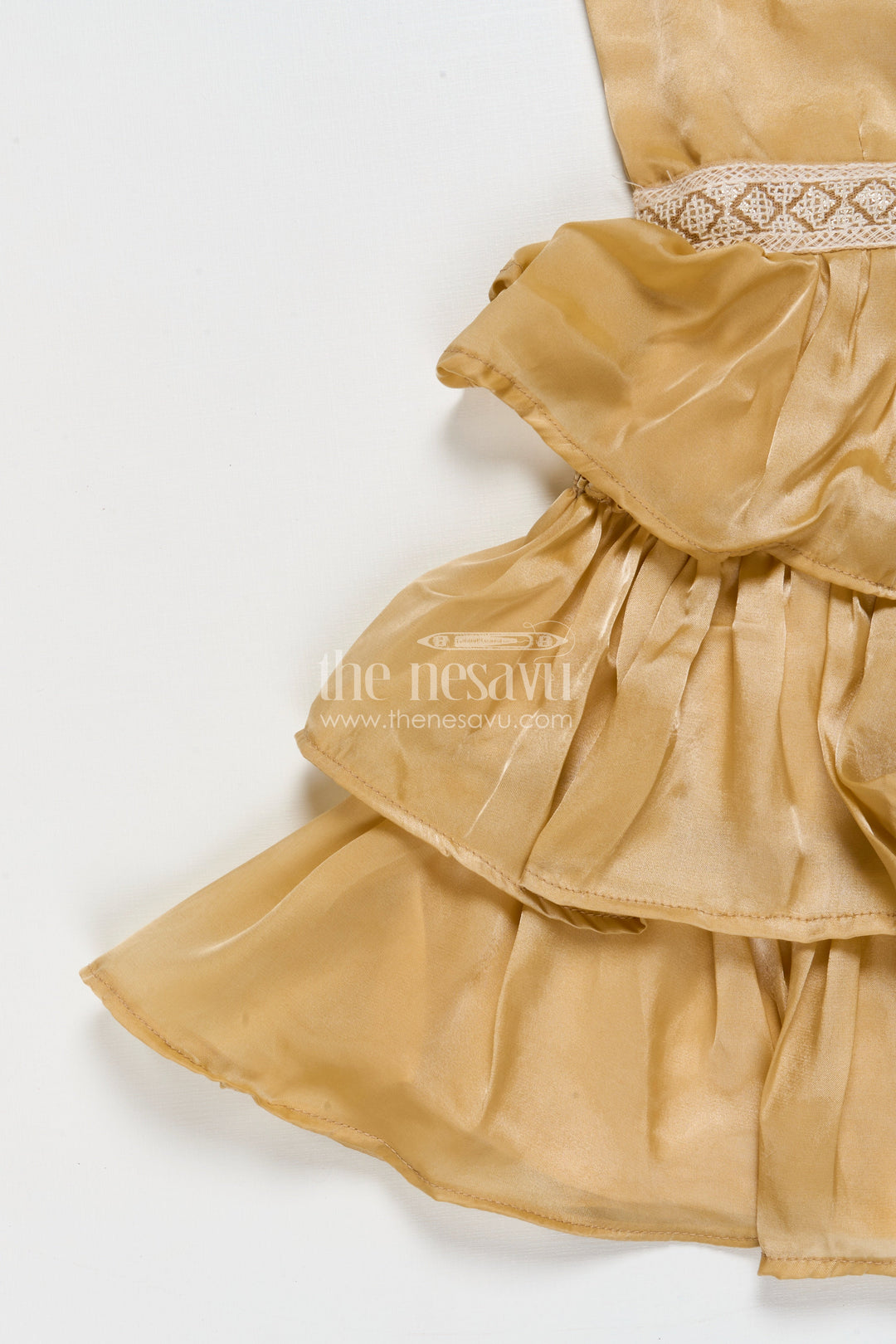 The Nesavu Girls Cotton Frock Baby Girl Organza Frock for Birthday Parties and Celebrations Nesavu Nesavu baby girl organza frock for birthdays and special celebrations with layered ruffles