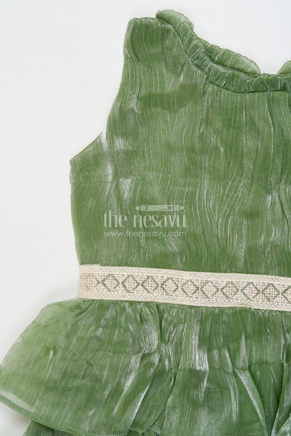 The Nesavu Girls Cotton Frock Baby Girl Organza Frock for Birthdays and Special Family Moments Nesavu Nesavu baby girl organza frock with frills for birthdays and special celebrations