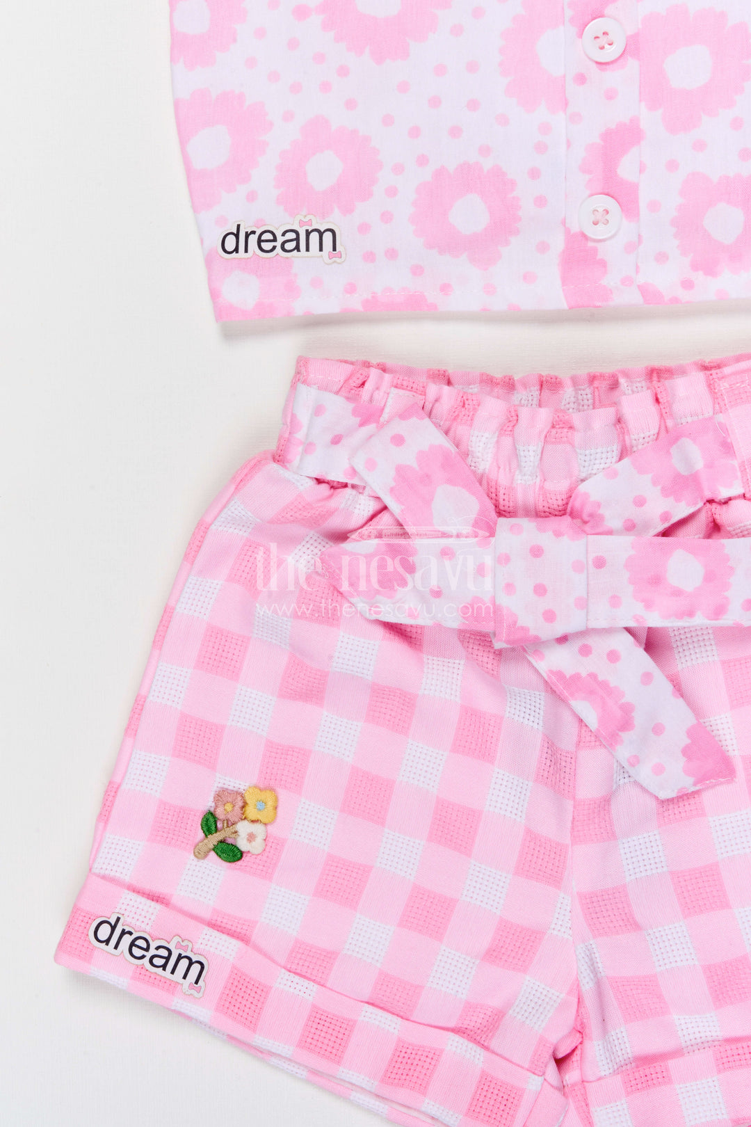 The Nesavu Baby Casual Sets Baby Girl Outfit Set for Summer Outings and Toddler Playtime Nesavu Nesavu baby girl cotton outfit set for toddler summer outings and playtime with digital print casual wear