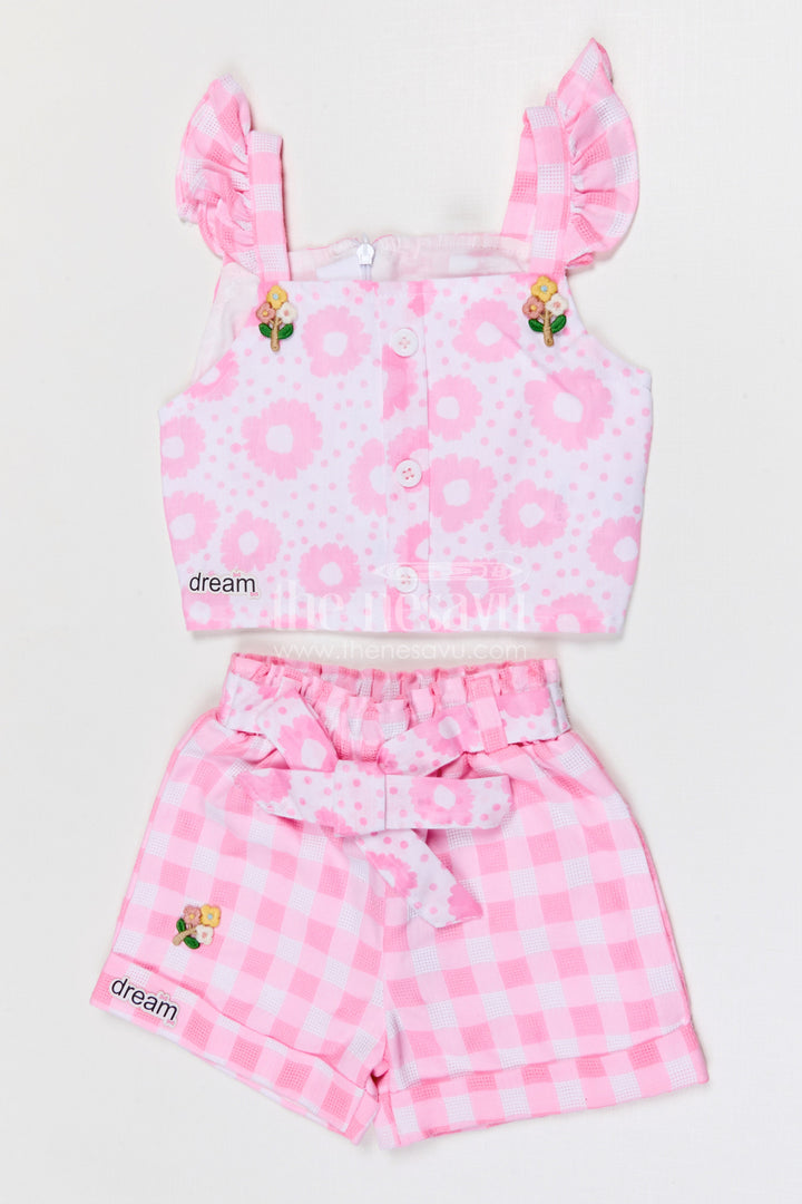 The Nesavu Baby Casual Sets Baby Girl Outfit Set for Summer Outings and Toddler Playtime Nesavu Nesavu baby girl cotton outfit set for toddler summer outings and playtime with digital print casual wear