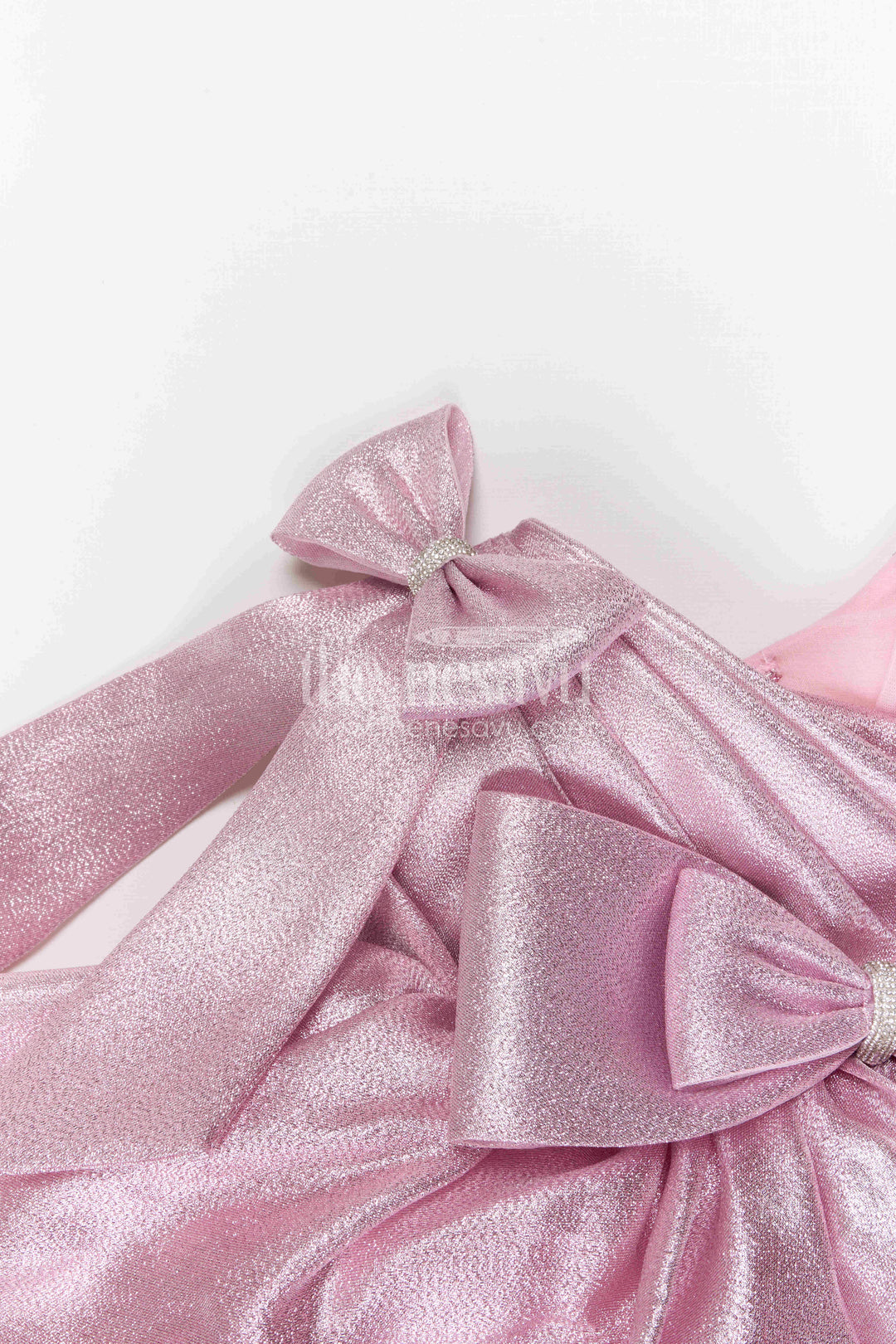 The Nesavu Girls Fancy Party Frock Baby Girl Party Dress for Birthdays and Special Occasions Nesavu Nesavu baby girl shimmer satin party dress for birthdays and special occasions with elegant bow design