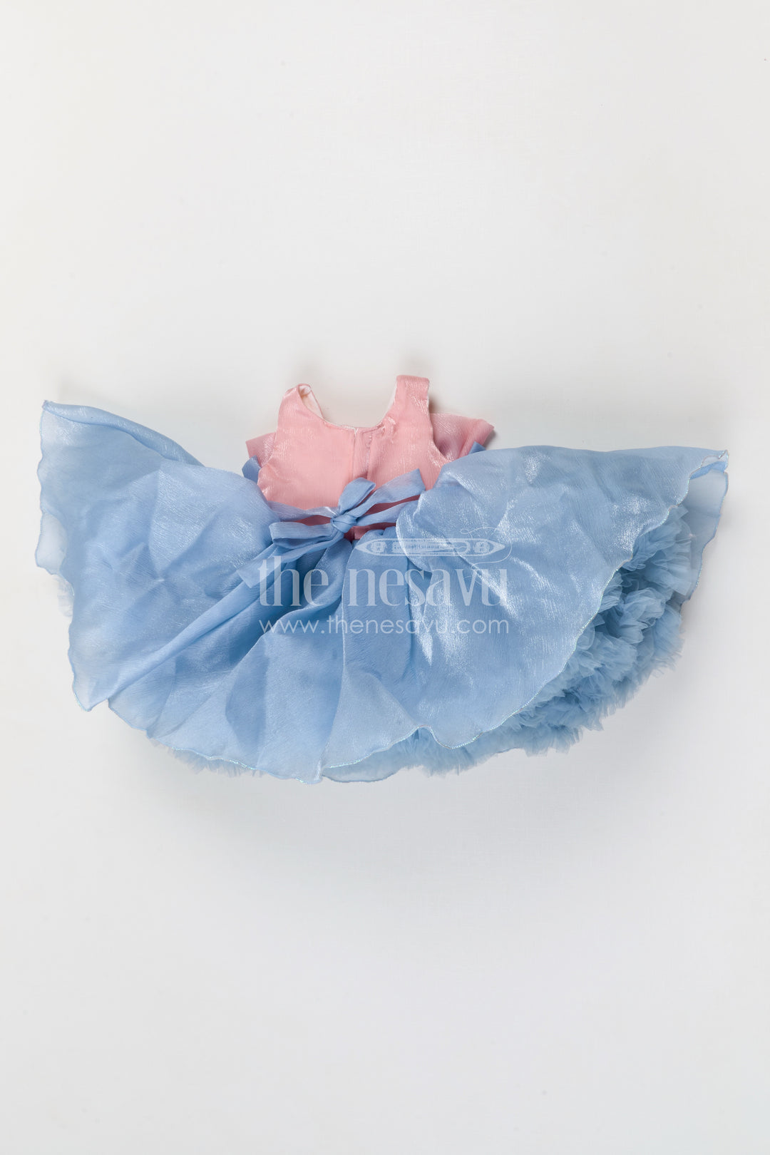The Nesavu Girls Fancy Party Frock Baby Girl Party Dress for Photoshoot and Birthday Celebrations Nesavu Nesavu baby girl organza party dress for photoshoots and birthdays with layered fluffy silhouette