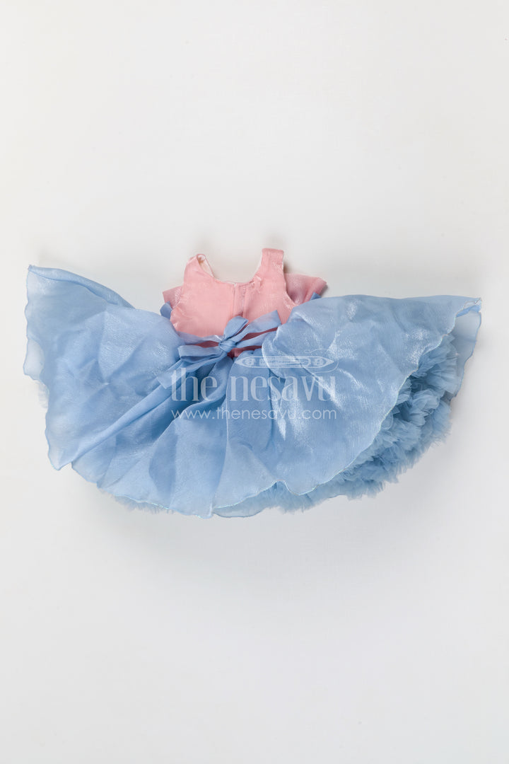 The Nesavu Girls Fancy Party Frock Baby Girl Party Dress for Photoshoot and Birthday Celebrations Nesavu Nesavu baby girl organza party dress for photoshoots and birthdays with layered fluffy silhouette