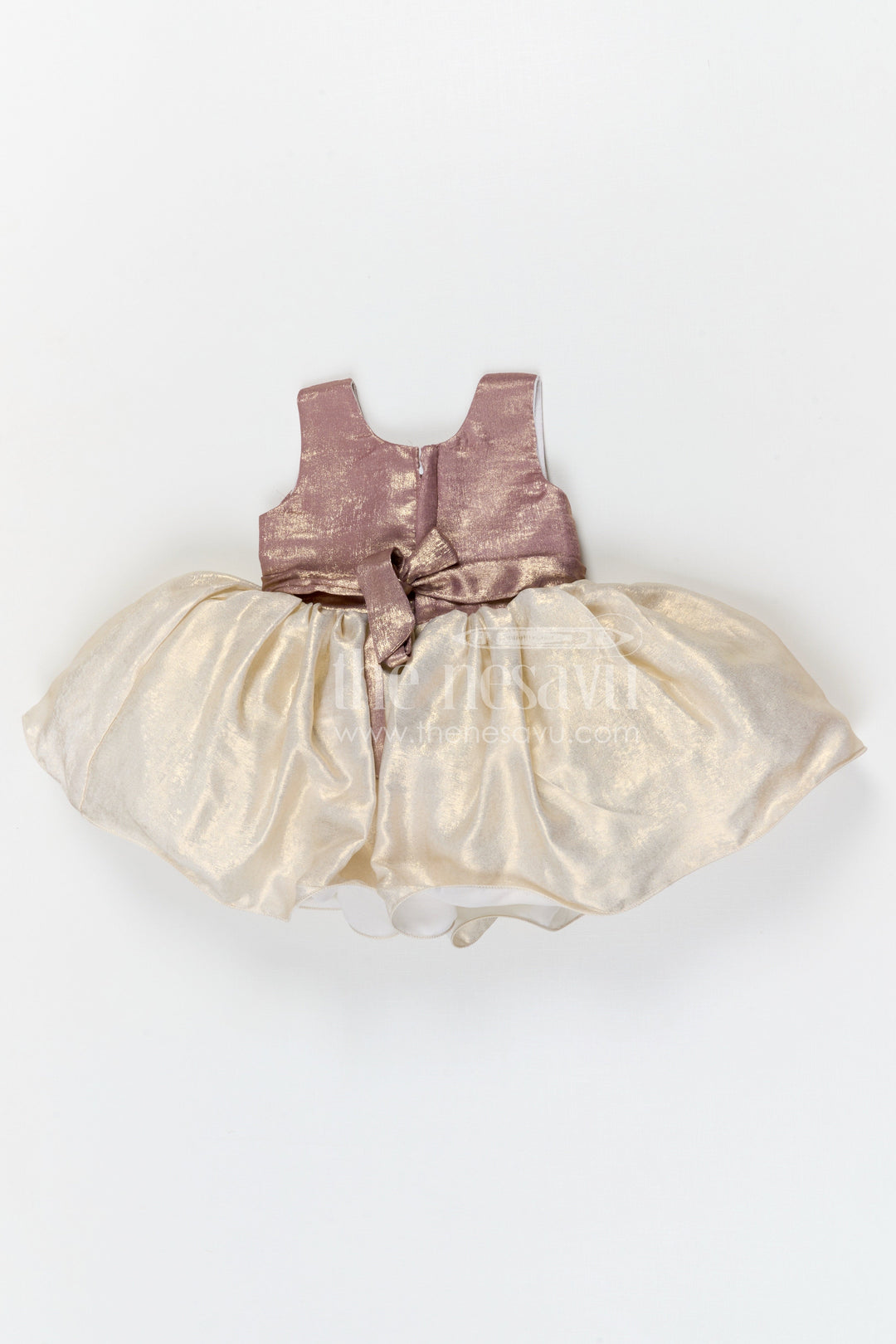 The Nesavu Silk Frock Baby Girl Party Frock for Birthday and Festive Celebrations Nesavu Nesavu baby girl party frock for birthday celebrations shimmer tissue festive dress for kids