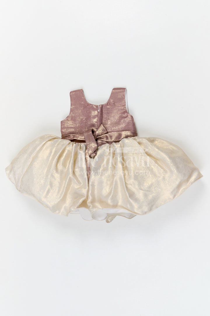 The Nesavu Silk Frock Baby Girl Party Frock for Birthday and Festive Celebrations Nesavu Nesavu baby girl party frock for birthday celebrations shimmer tissue festive dress for kids