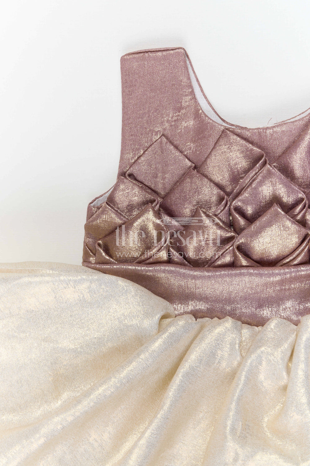 The Nesavu Silk Frock Baby Girl Party Frock for Birthday and Festive Celebrations Nesavu Nesavu baby girl party frock for birthday celebrations shimmer tissue festive dress for kids