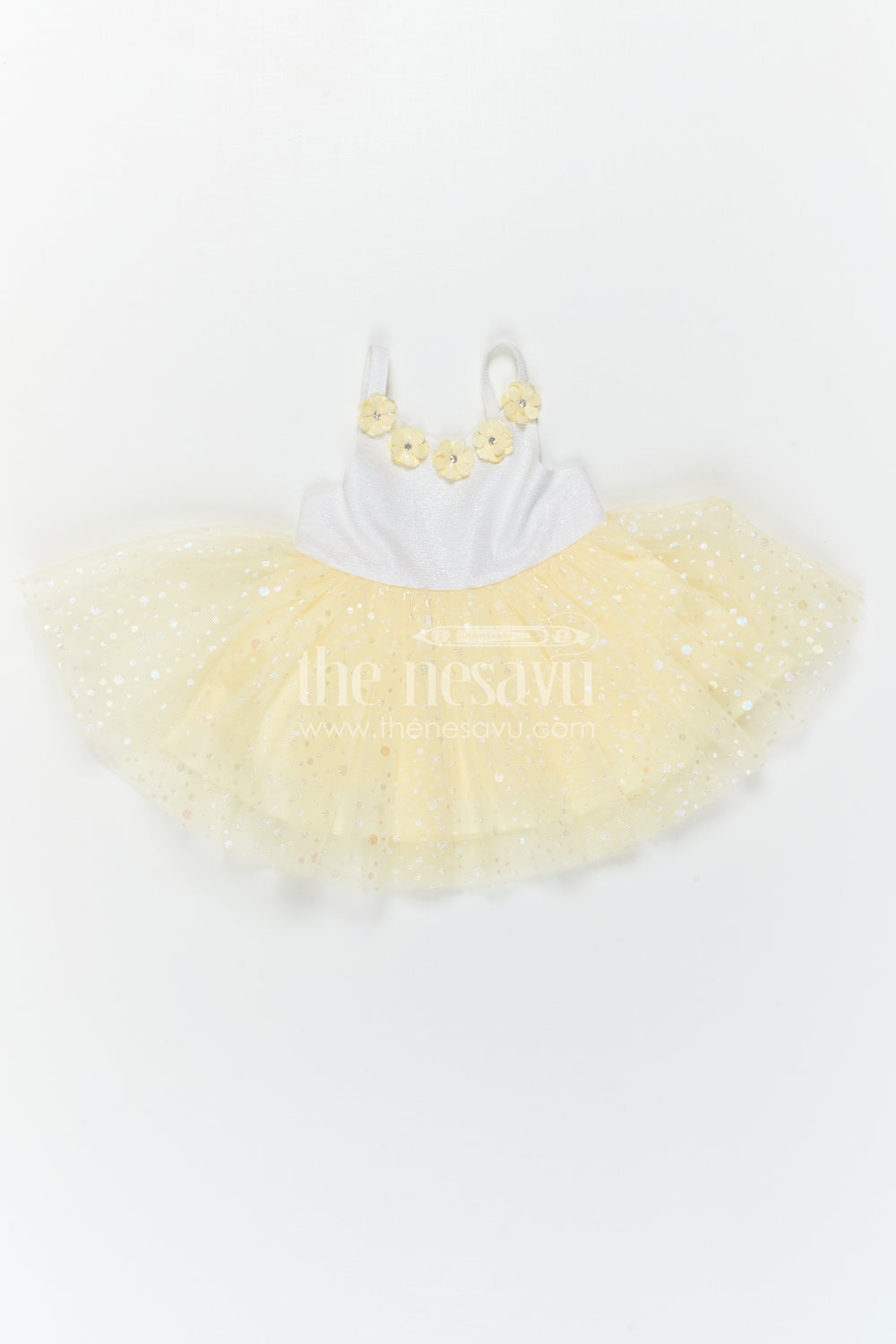 The Nesavu Girls Fancy Party Frock Baby Girl Party Frock for Birthdays and Evening Celebrations Nesavu Nesavu Baby Girl Party Frock For Birthdays And Evening Celebrations With Shimmer Bodice And Soft Net Flare