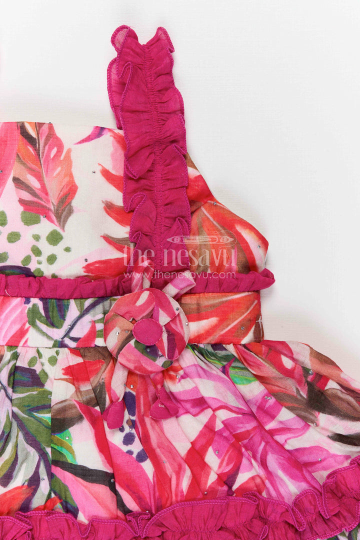 The Nesavu Baby Frocks Baby Girl Party Frock for Birthdays and Festive Celebrations Nesavu Nesavu baby girl georgette party frock with digital print for birthdays and festive celebrations