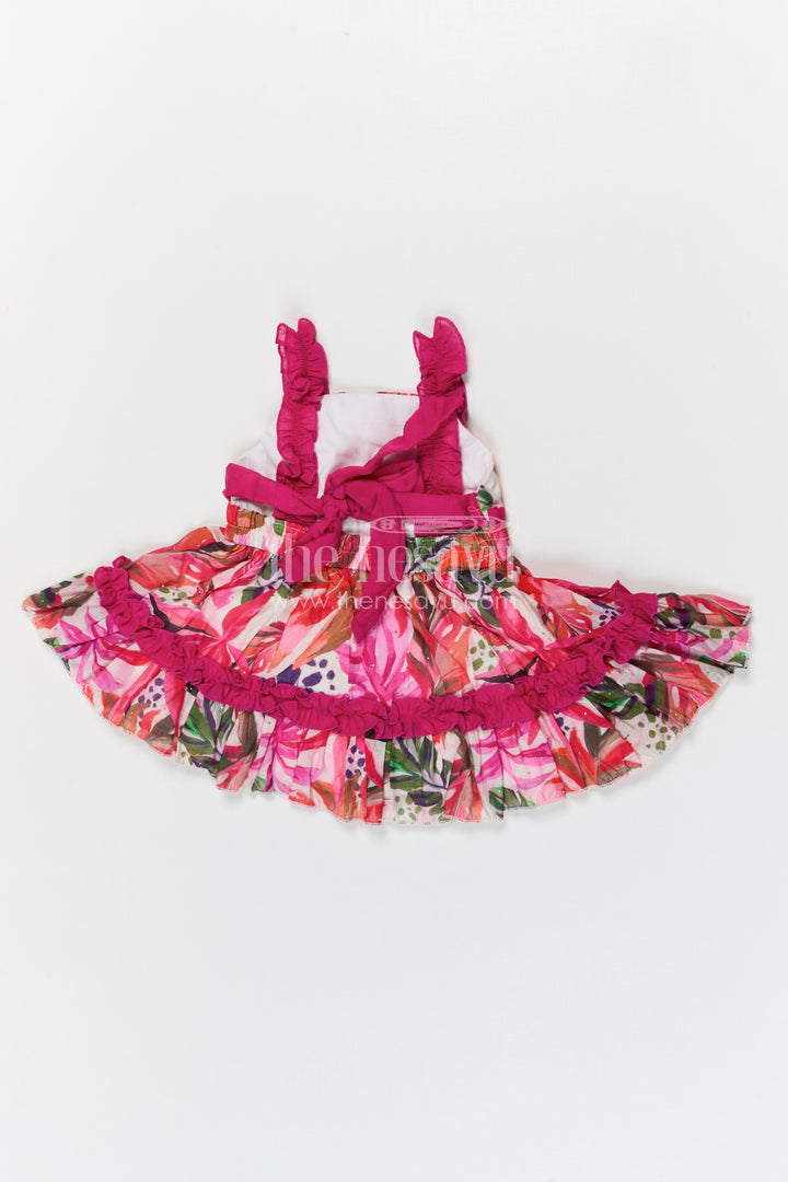 The Nesavu Baby Frocks Baby Girl Party Frock for Birthdays and Festive Celebrations Nesavu Nesavu baby girl georgette party frock with digital print for birthdays and festive celebrations