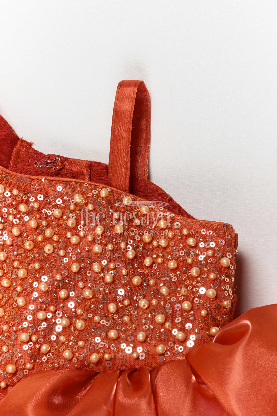 The Nesavu Girls Fancy Party Frock Baby Girl Party Frock for Birthdays and Special Celebrational Event Nesavu Nesavu baby girl satin party frock with bead embroidery for birthdays and special celebrations