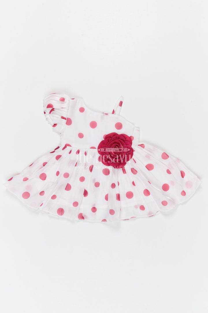 The Nesavu Baby Fancy Frock Baby Girl Party Frock for Birthdays and Special Event Celebration Nesavu 14 (6M) / Red / Satin BFJ963A-14 Nesavu baby girl satin party frock for birthdays celebrations and special occasions