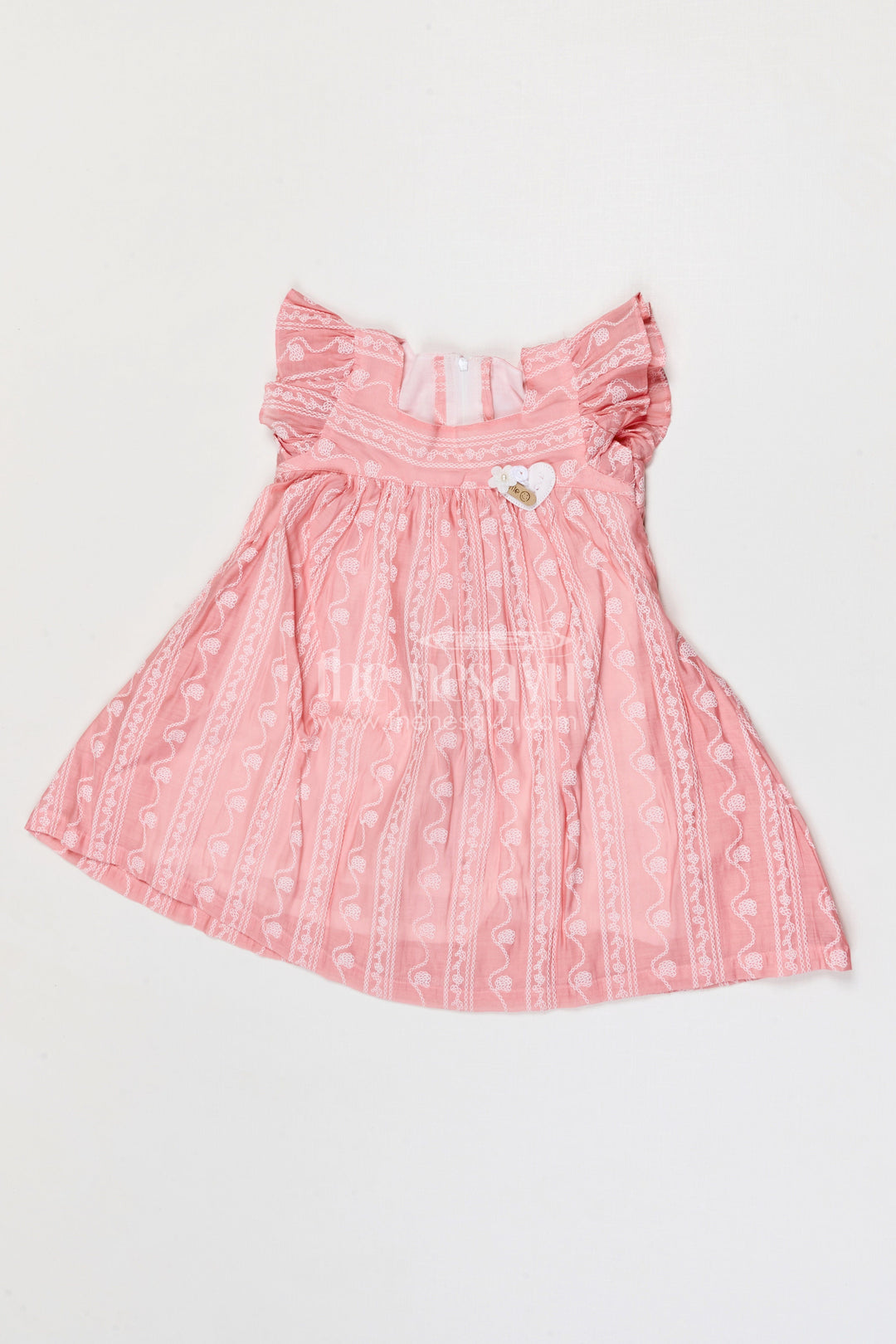 The Nesavu Girls Cotton Frock Baby Girl Party Frock for Birthdays and Special Events Nesavu Nesavu baby girl georgette party frock for birthdays and festive occasions with thread embroidery