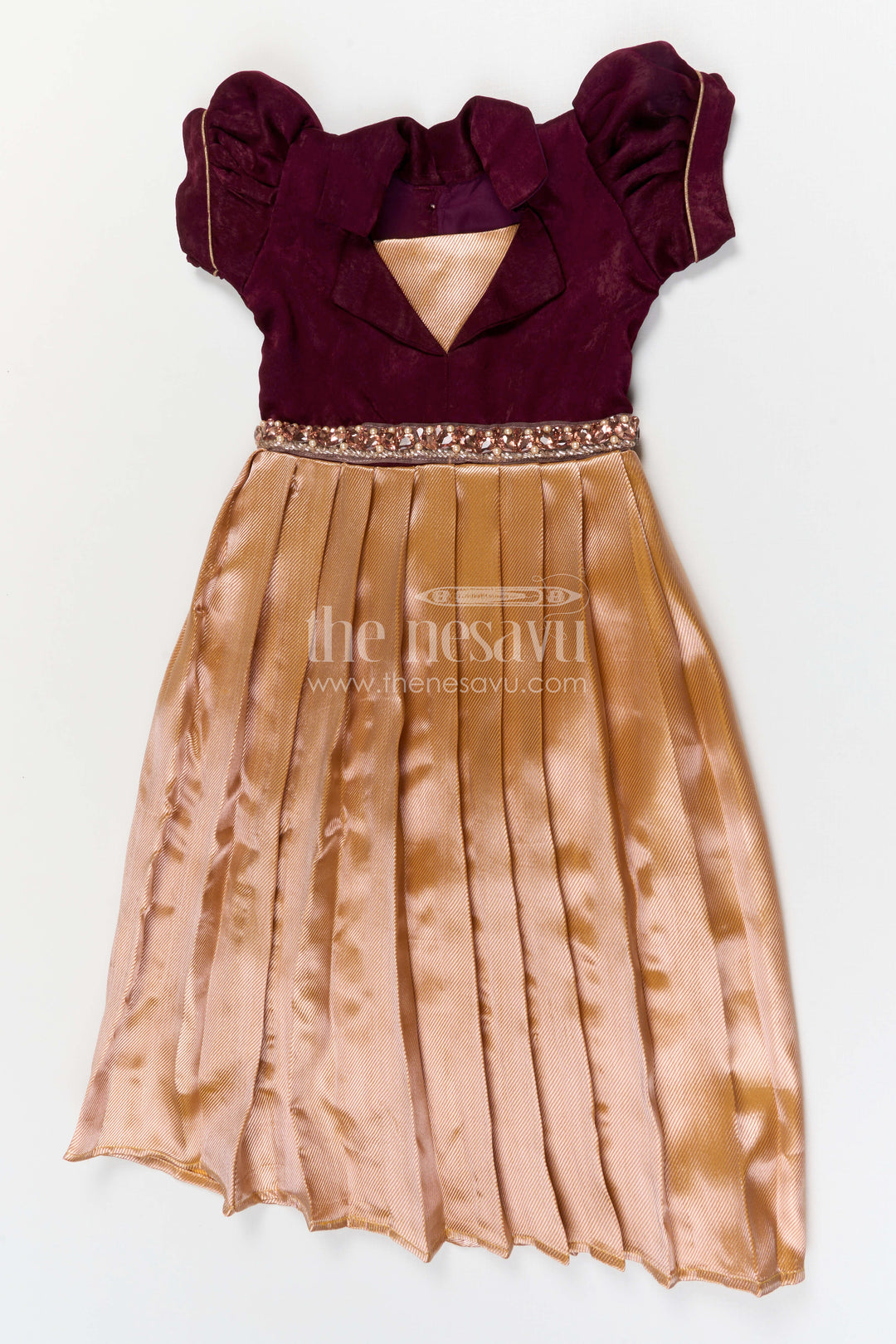 The Nesavu Girls Silk Gown Baby Girl Party Gown for Birthdays and Special Occasions Nesavu 18 (2Y) / Purple / Velvet GA344C-18 Nesavu baby girl party gown for birthdays and special occasions with velvet bodice and pleated tissue skirt