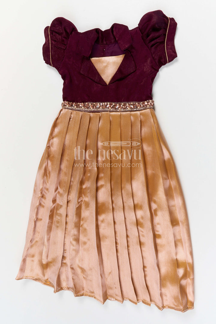 The Nesavu Girls Silk Gown Baby Girl Party Gown for Birthdays and Special Occasions Nesavu 18 (2Y) / Purple / Velvet GA344C-18 Nesavu baby girl party gown for birthdays and special occasions with velvet bodice and pleated tissue skirt